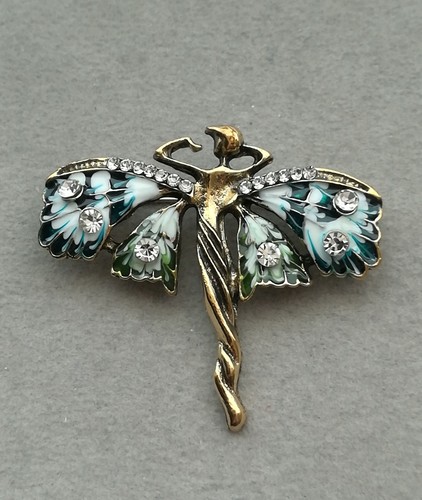 Jugendstil brosche nymphe gold - nymphe,