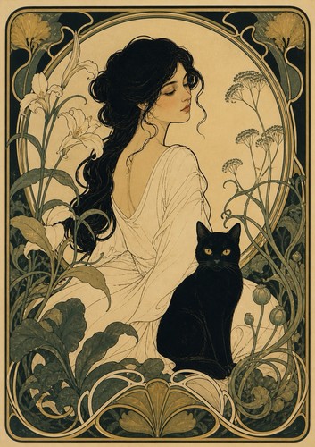 Jugendstil poster ornamental - jugendstil,