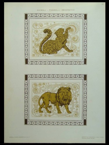 Lowe und panther jugendstil - lowe,