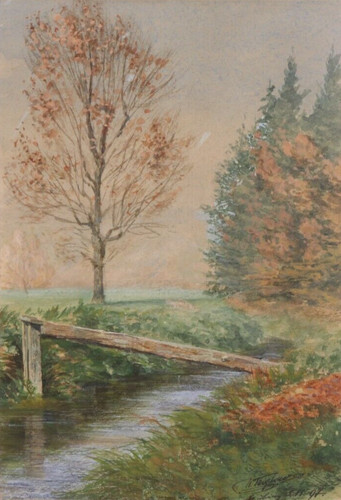 Jugendstil herbstlandschaft - jugendstil,