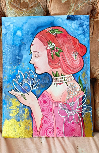 Gemälde aquarell jugendstil - gemälde,