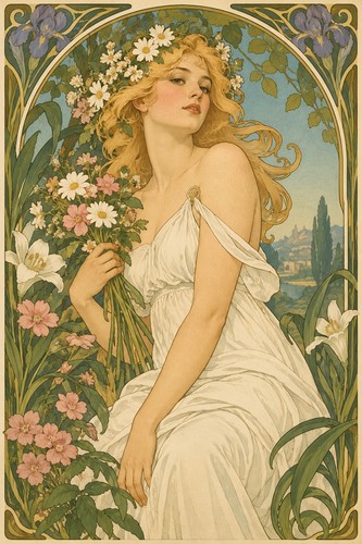 Jugendstil poster ornamental - jugendstil,