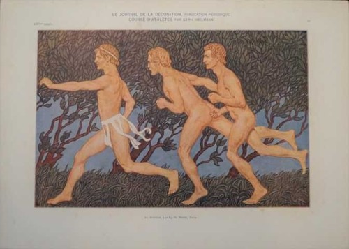 Jugendstil farblithographie - jugendstil,