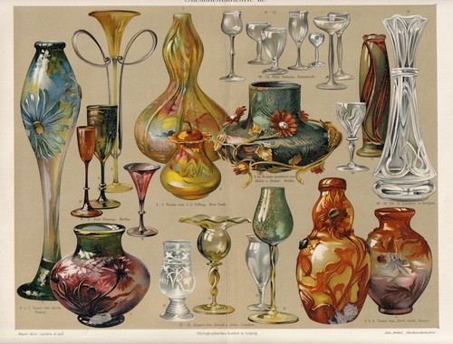 Jugendstil glas original - glas,, original-