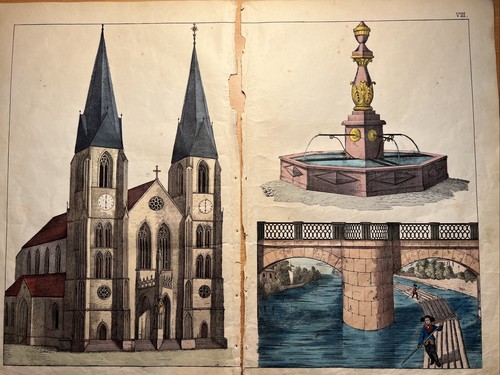 Antike lithographie 1838 - antike,