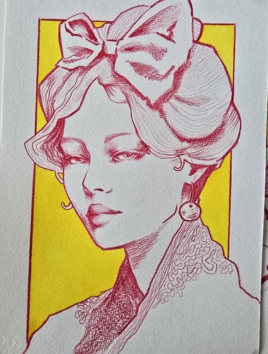 Jugendstil portrait art - jugendstil, portrait,