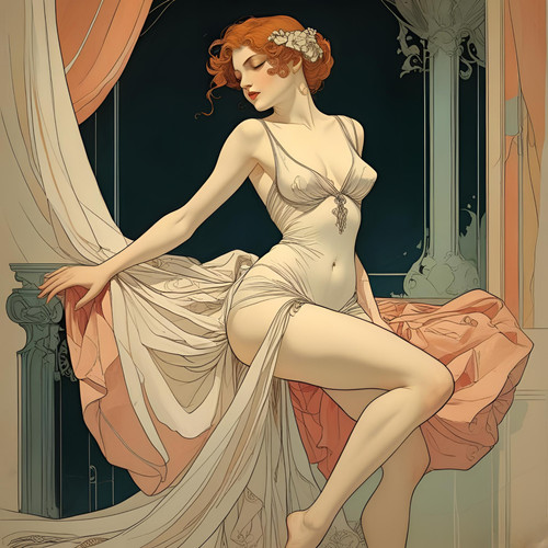 Jugendstil poster akt frau - jugendstil,
