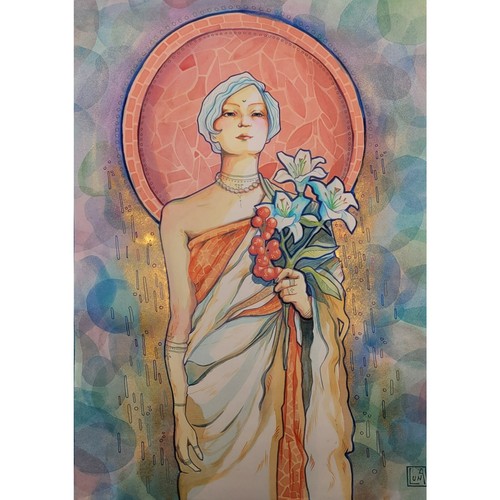 Shimmer lady art nouveau - lady,