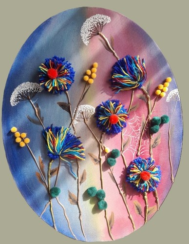 Gemälde farbige blumenwelt - gemälde,