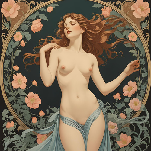 Jugendstil poster ornamental - poster,