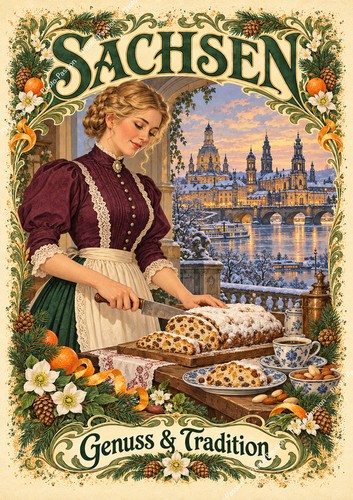 Sachsen jugendstil kunstdruck - sachsen,
