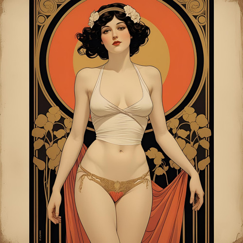 Jugendstil poster akt frau - jugendstil,